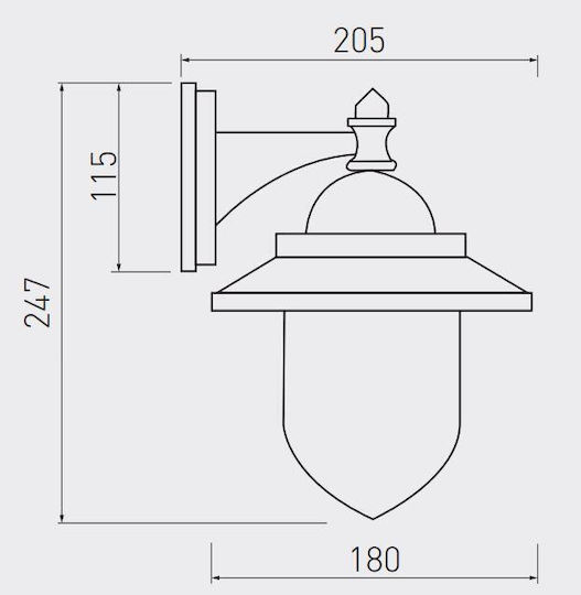 Gtv Wall-Mounted Outdoor Lighting 24.7x20.5x18cm