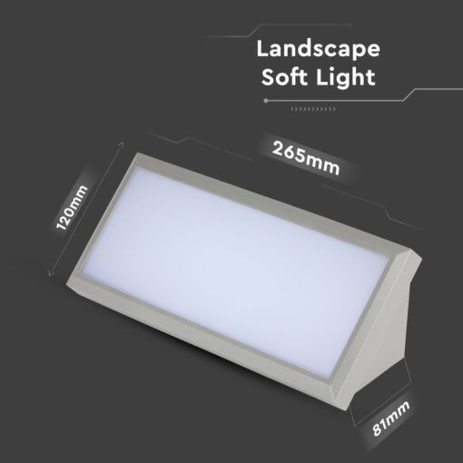 V-TAC Wall-Mounted Outdoor Ceiling Light LED IP65 12W with Warm White Light 26.5x12x8.1εκ.