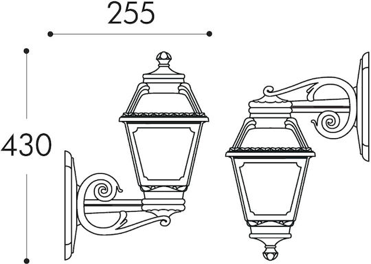 Eurolamp Wall-Mounted Outdoor Lantern E27 IP55