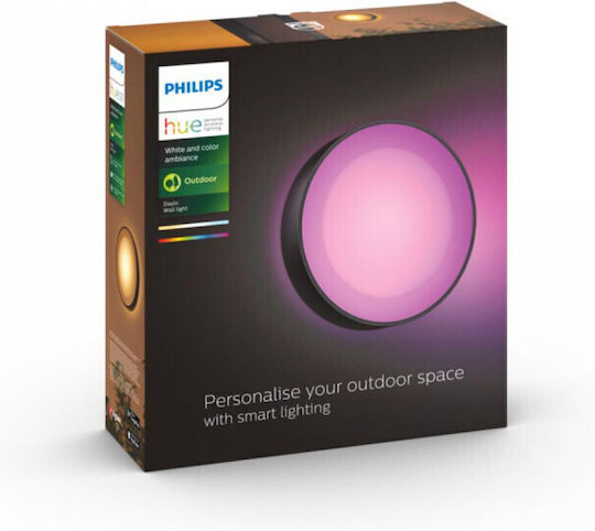 Philips Daylo Επιτοίχια Εξωτερική Πλαφονιέρα LED IP44 15W με RGBW Φως