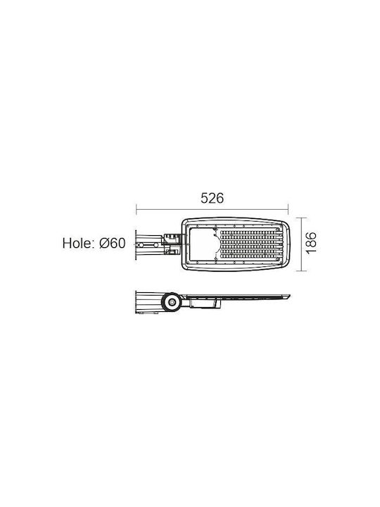 Spot Light Outdoor Floor Lamp LED Road 100W with Cold White Light IP65 Gray