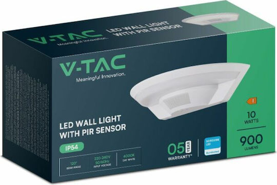 V-TAC Wall-Mounted Outdoor Light LED IP54 10W with Natural White Light