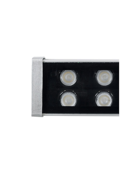 GloboStar Εξωτερικό Φωτιστικό LED Wall Washer 48W με Φυσικό Λευκό Φως IP67 Ασημί