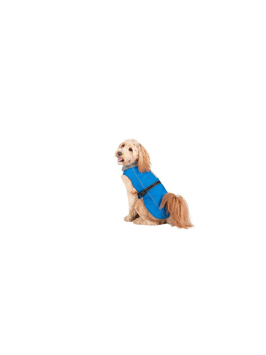 DGS Blue Waterproof Dog Coat with 35cm Back Length