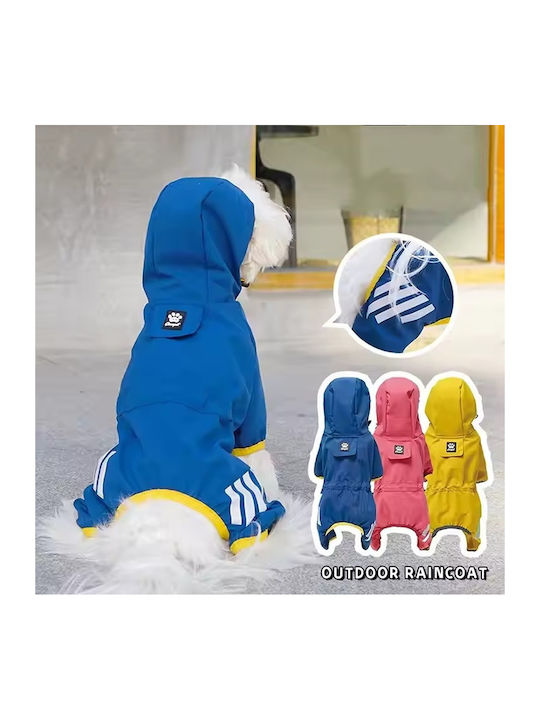 Blue Waterproof Dog Coat with Hood