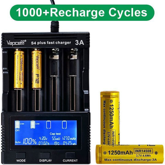 Vapcell 14500 F12 1250mah 3a Battery Raised Positive