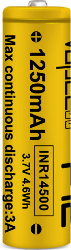 Vapcell 14500 F12 1250mah 3a Battery Raised Positive