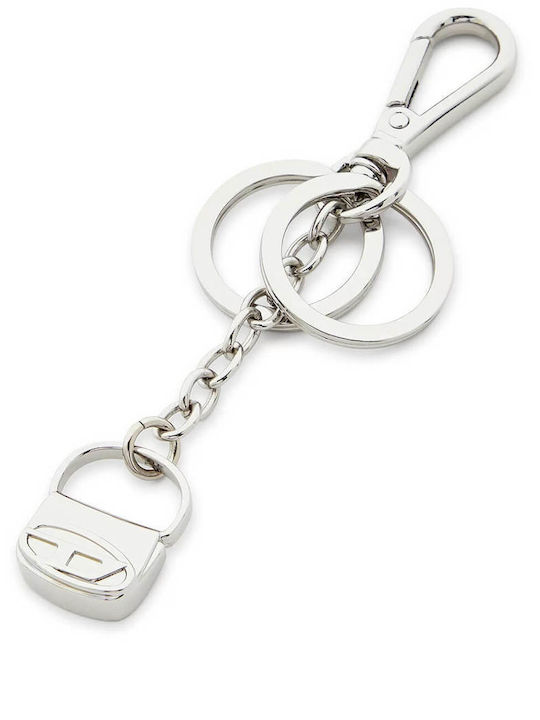 Diesel Keychain Wallet Metallic Silver