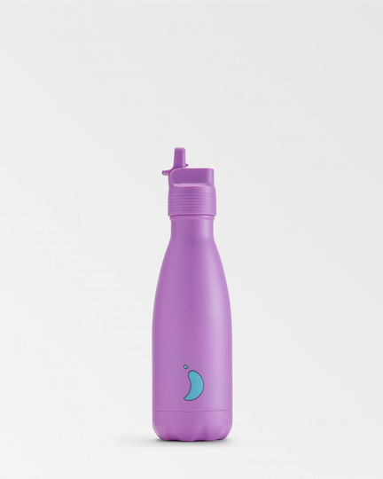 Chilly's Kids Water Bottle Stainless Steel with Straw Purple 350ml