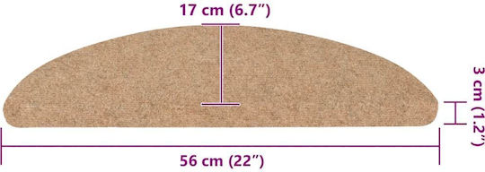 Самозалепващи се стъпала 20 броя бежови 56x17x3 см