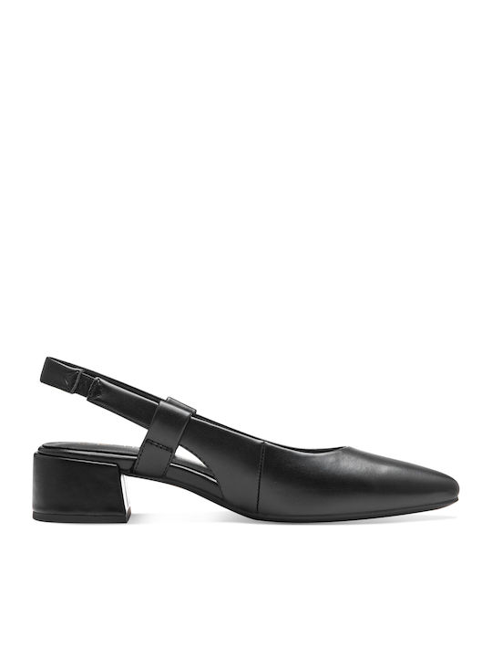 Pumps mit Riemchen & Chunky flacher Absatz Schwarz