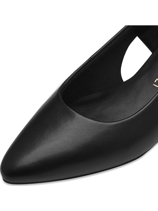 Pumps mit Riemchen & Chunky flacher Absatz Schwarz