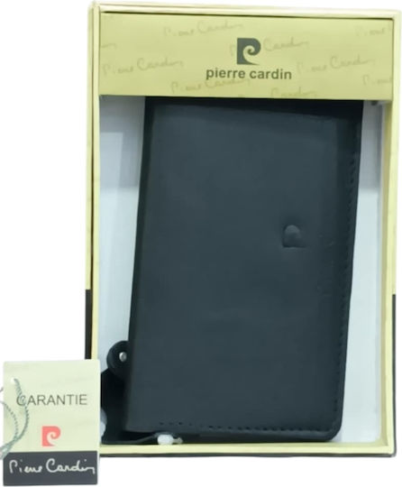 Pierre Cardin Leather Tobacco Pouch With Snap Closure Black