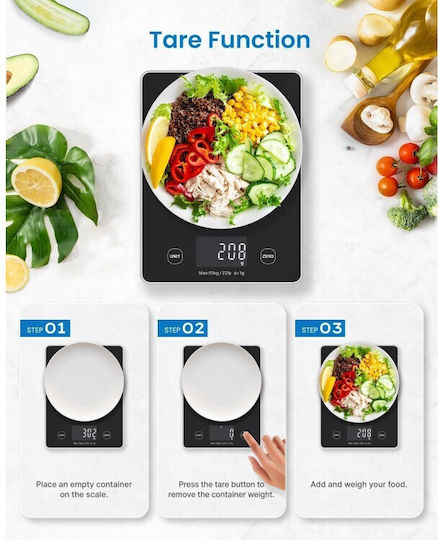 Renpho Ψηφιακή Ζυγαριά Κουζίνας έως 10kg Μαύρη