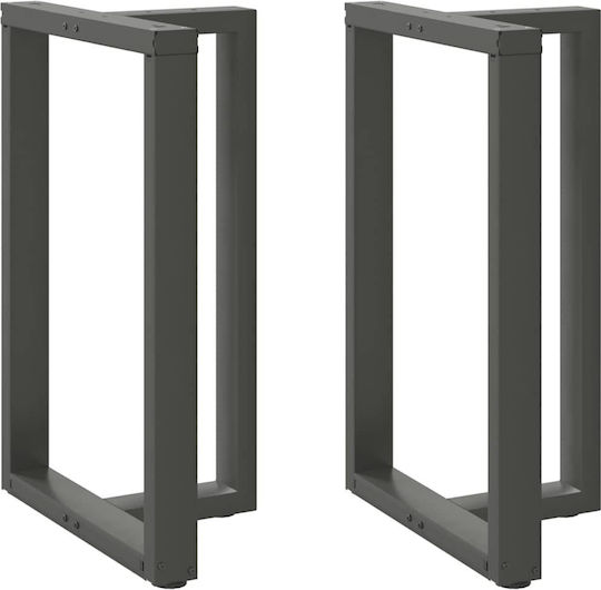 vidaXL Metallisches Möbelbein 2 Stück Für Tisch / Beistelltisch / Büro 60x35x90cm Anthrazit