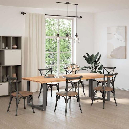 vidaXL Металик Крак На Мебел 2 Бройки Подходящ За Маса / Малка Маса / Офис 90x35x72см Антрацит