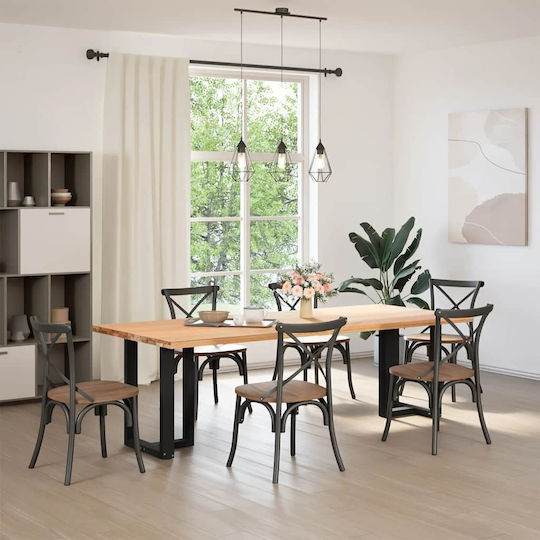 vidaXL Metallisches Möbelbein 2Stücke Für Tisch / Beistelltisch / Büro 60x35x72cm Schwarz