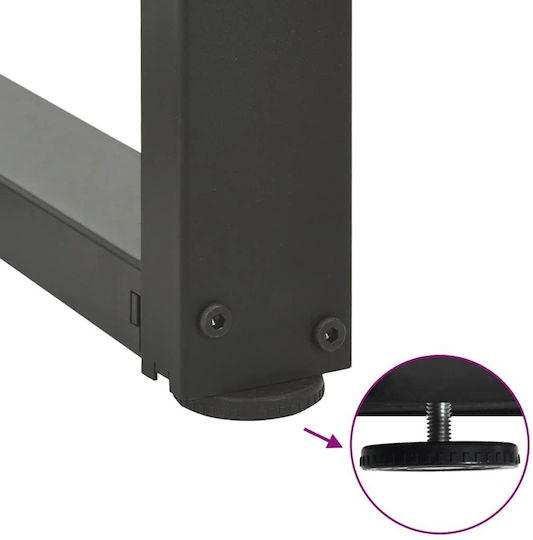 vidaXL Metallisches Möbelbein 2Stücke Für Büro / Tisch / Beistelltisch 60x35x100cm Anthrazit
