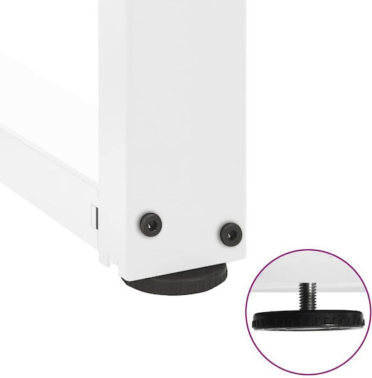 vidaXL Metallic Furniture Leg 2 Pieces Suitable for Office Table / Coffee Table 60x25x42cm White