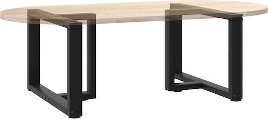 vidaXL Metallisches Möbelbein 2 Stück Für Tisch / Beistelltisch / Büro 70x25x42cm Schwarz