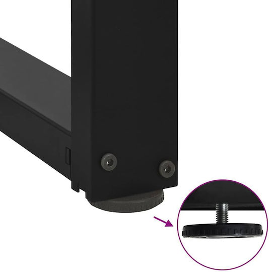vidaXL Metallic Furniture Leg 2 Pieces Suitable for Table / Coffee Table / Office 28x25x42cm Black