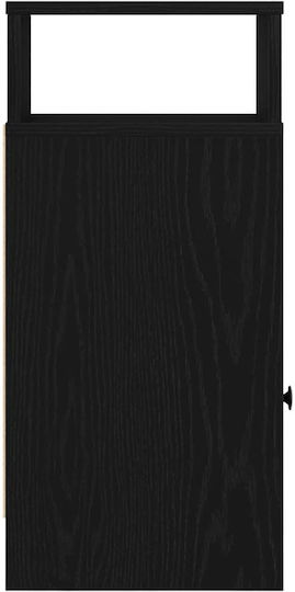 Wooden Black Bedside Tables 2 Pieces 25x31x66cm