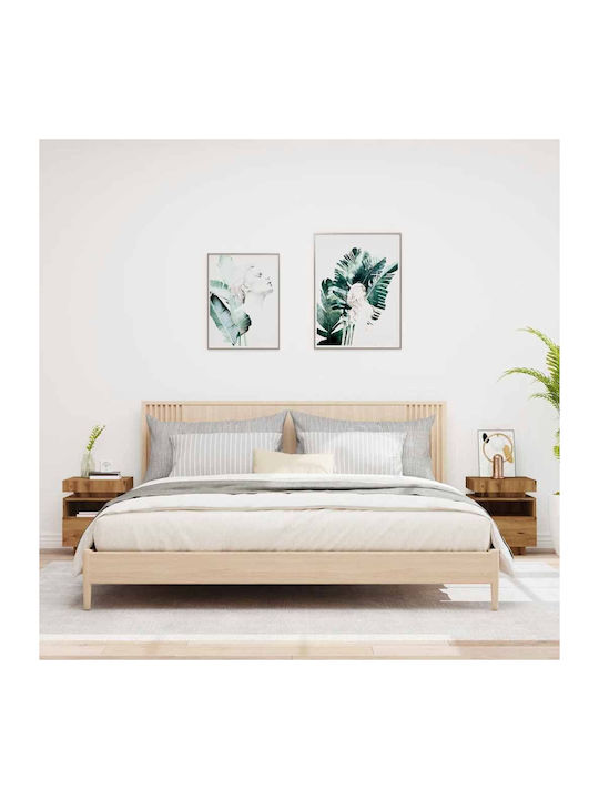 Κομοδίνα Ξύλινα Artisan Oak 2τμχ 40x39x48.5cm