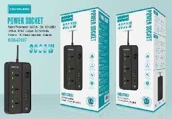 Power Strip 3 Positions with 4 USB-A, USB-C and Switch Colourfull