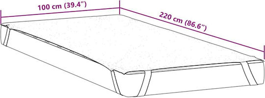 vidaXL Protecție pentru Saltea Single Waterproof Alb 100x220cm