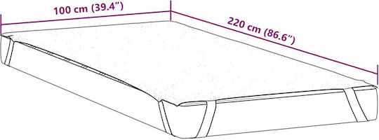 vidaXL Protecție pentru Saltea Single Waterproof Alb 100x220cm