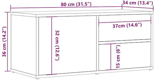 TV Stand Brown M80xP34xH35.5cm