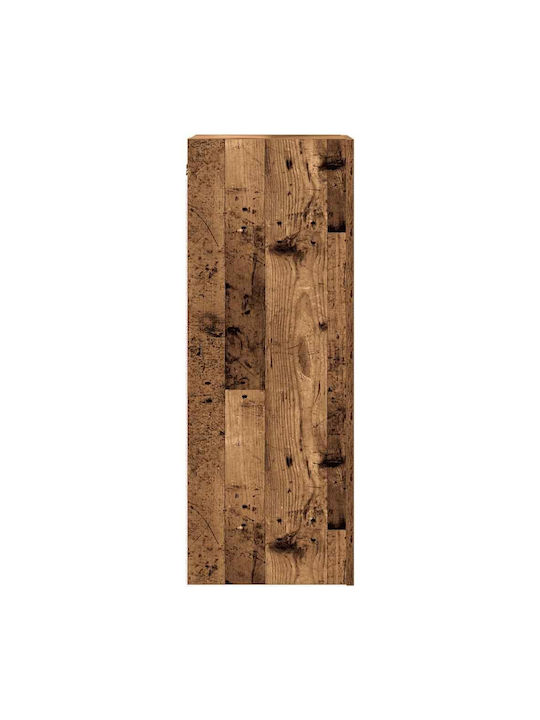 Hanging Living Room Cabinet made of Particle Board with Lighting Brown 30.5x30x90cm