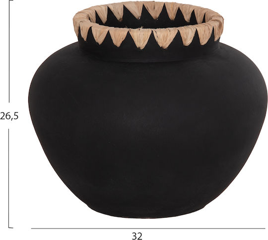 HomeMarkt Βάζο Πήλινο Renton Μαύρο Φ32xΥ26.5cm
