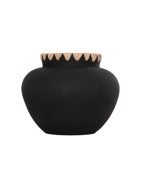 HomeMarkt Διακοσμητικό Βάζο Πήλινο Renton Μαύρο Φ32xΥ26.5cm