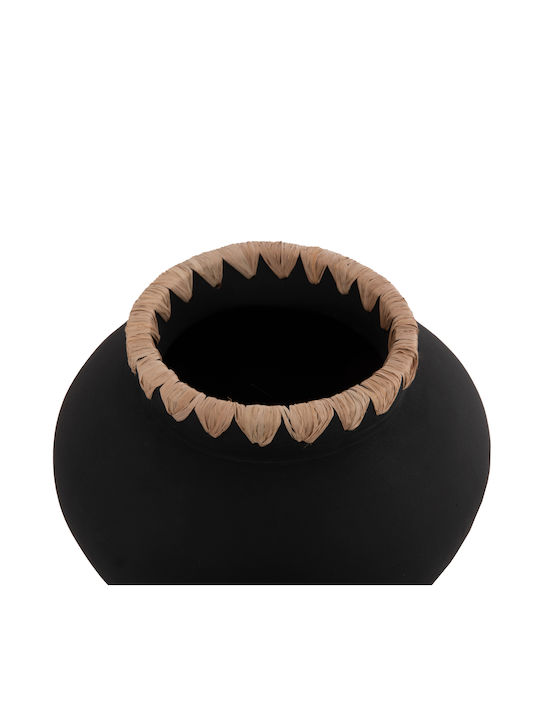 HomeMarkt Διακοσμητικό Βάζο Πήλινο Renton Μαύρο Φ32xΥ26.5cm