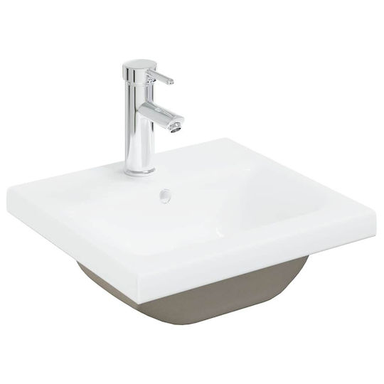 vidaXL Waschtisch mit Waschbecken & Spiegel L42xB18xH39cm Grey Concrete