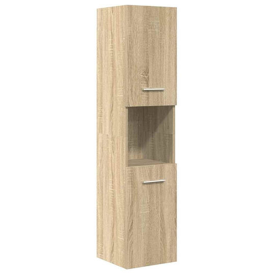 vidaXL Waschtisch mit Waschbecken, Spiegel & Säule L42xB18xH39cm Coffee