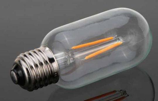 Λάμπα LED 2W 100mm για Ντουί E27 και Σχήμα T45 Θερμό Λευκό 600lm