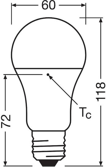 Ledvance LED Bulb 13W 118mm for Socket E27 and Shape A100 Warm White 1521lm