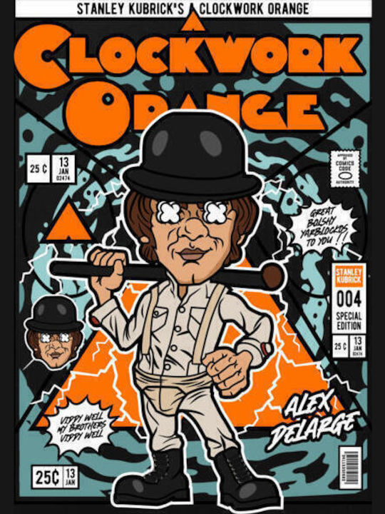 T-shirt Alex Delarge Clockwork Orange Pop Culture Black