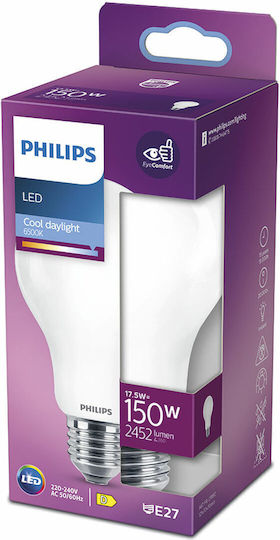 Philips LED Bulb 17.5W 121mm for Socket E27 and Shape A67 Cool White 2452lm