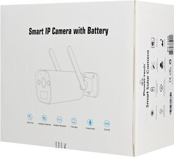 Powertech PT-1335 IP Surveillance Camera 4G Full HD+ 4MP Waterproof Battery Powered with Two-Way Communication and Lens 2.8mm