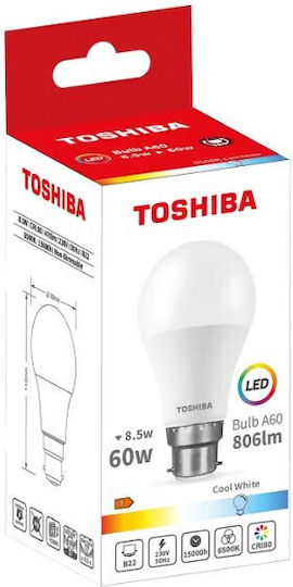 Toshiba LED Bulb 8.5W for Socket B22 and Shape A60 Cool White