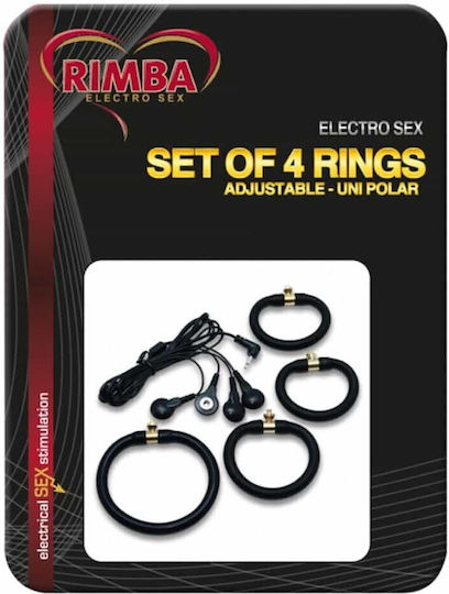 Rimba Electro Set Silicone Cock Rings Uni Polar for Electro-stimulation