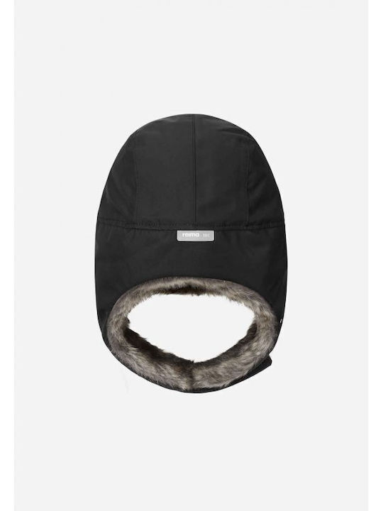 Kinder Beanie Pelzig Schwarz