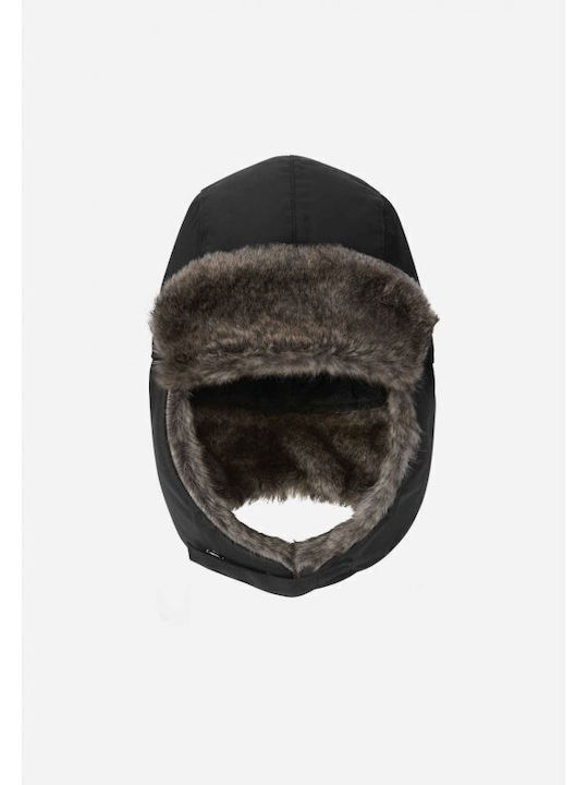 Kinder Beanie Pelzig Schwarz