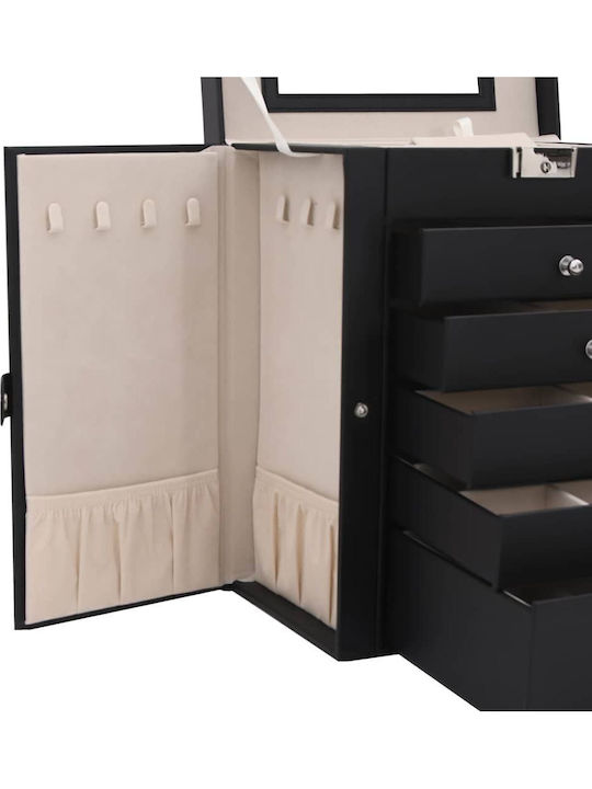 vidaXL Black Jewellery Box with Mirror