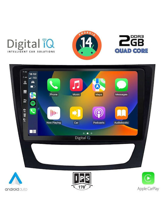 Digital IQ Car Audio System for Mercedes-Benz E Class / CLS Class 2003-2009 (Bluetooth/USB/AUX/WiFi/GPS/Apple-Carplay/Android-Auto) with Touch Screen 9"