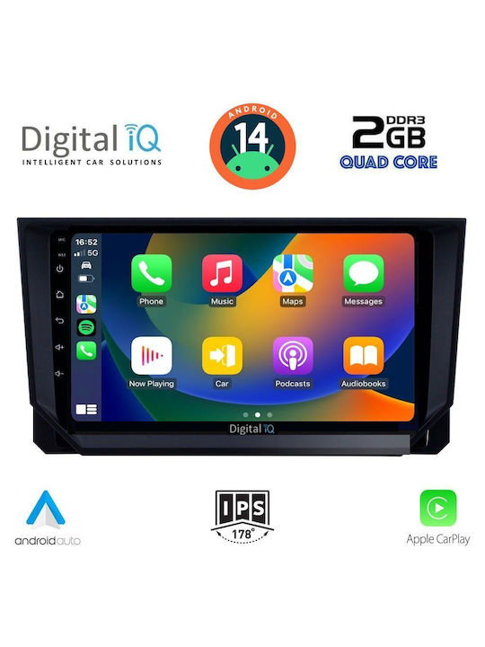 Digital IQ Автомобилна Аудио Система (Блутут/USB/AUX/WiFi/GPS/Apple-Carplay/Android-Auto) с Тъчскрийн 9"