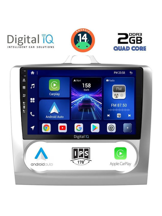 Digital IQ Car Audio System for Ford Focus 2005-2012 with Clima (Bluetooth/USB/AUX/WiFi/GPS/Apple-Carplay/Android-Auto) with Touch Screen 9"